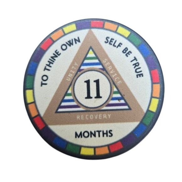 Rainbow‎ Sobriety Tokens 1-11 Months Recovery Medallions/Chips - Picture 1 of 4